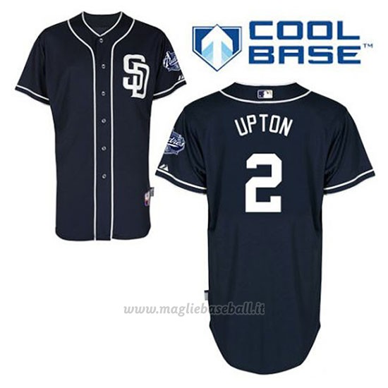 Maglia Baseball Uomo San Diego Padres B.j. Upton 2 Blu Blu Alterner Cool Base
